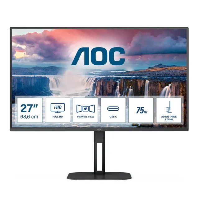 aoc-27v5c-27-zoll-fhd-monitor-mit-usb-c-65w-h-henverstellbar image 1