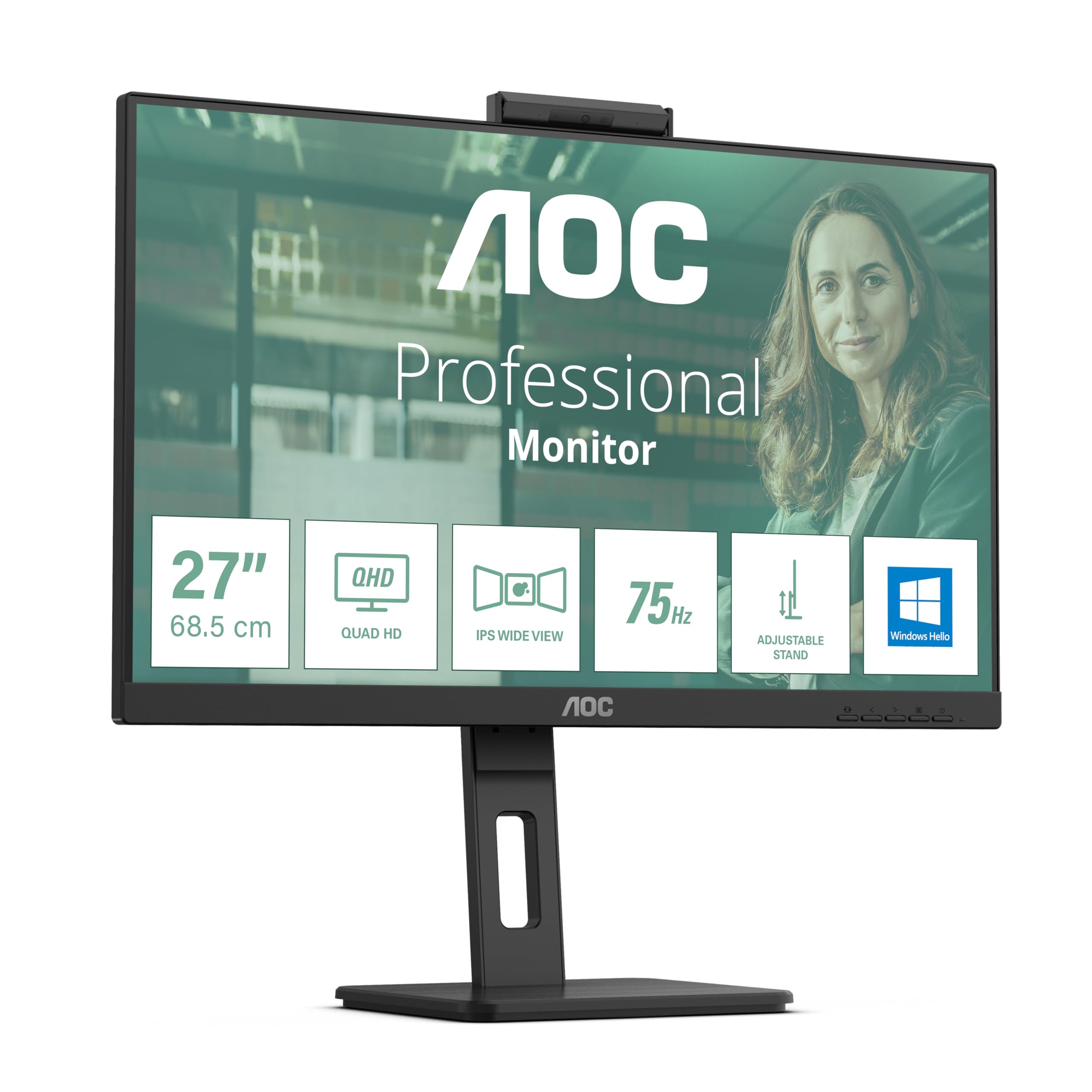aoc-q27p3cw-27-zoll-qhd-monitor-mit-webcam-und-usb-c-docking image 1