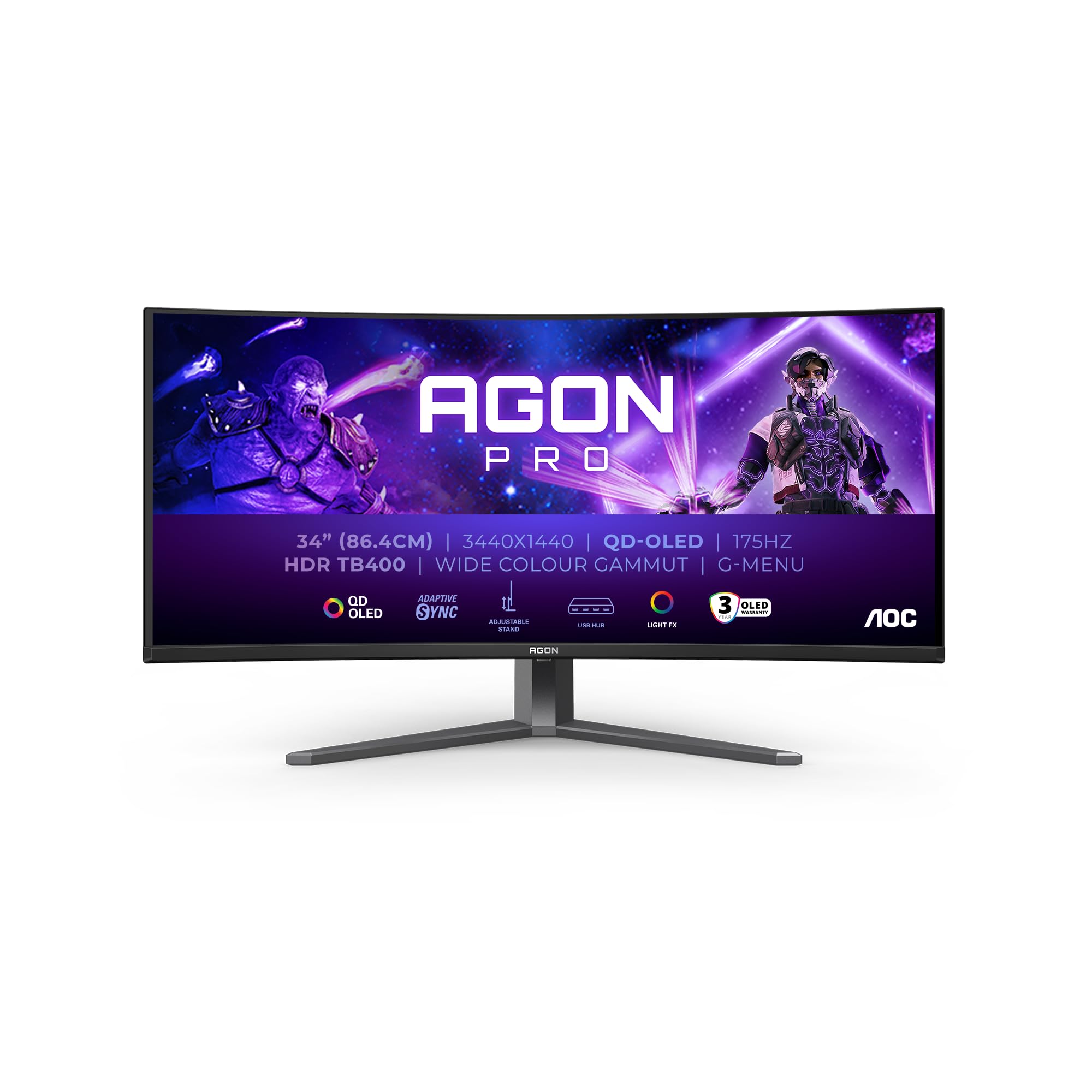aoc-agon-pro-ag346ucd-34-zoll-curved-qd-oled-gaming-monitor image 2