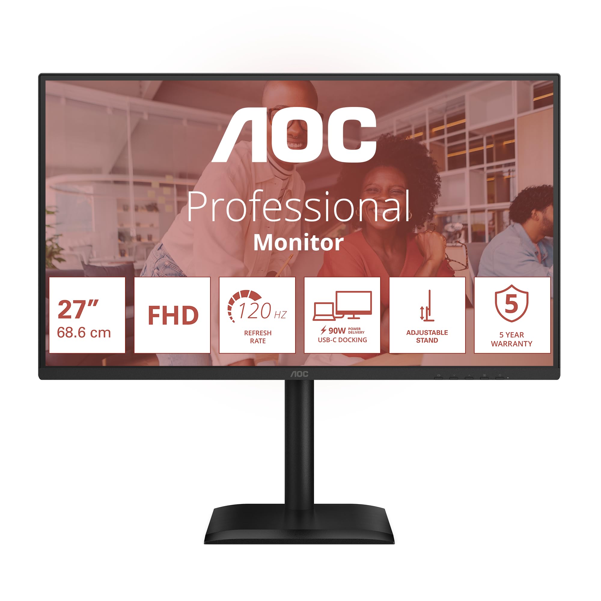 aoc-27e4cv-27-zoll-fhd-monitor-120hz-mit-usb-c-90w-dock image 2