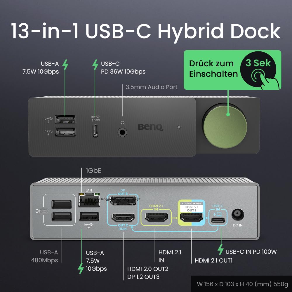benq-becreatus-dp1310-13-in-1-usb-c-hybrid-docking-station-hdmi-2-1-100w image 2