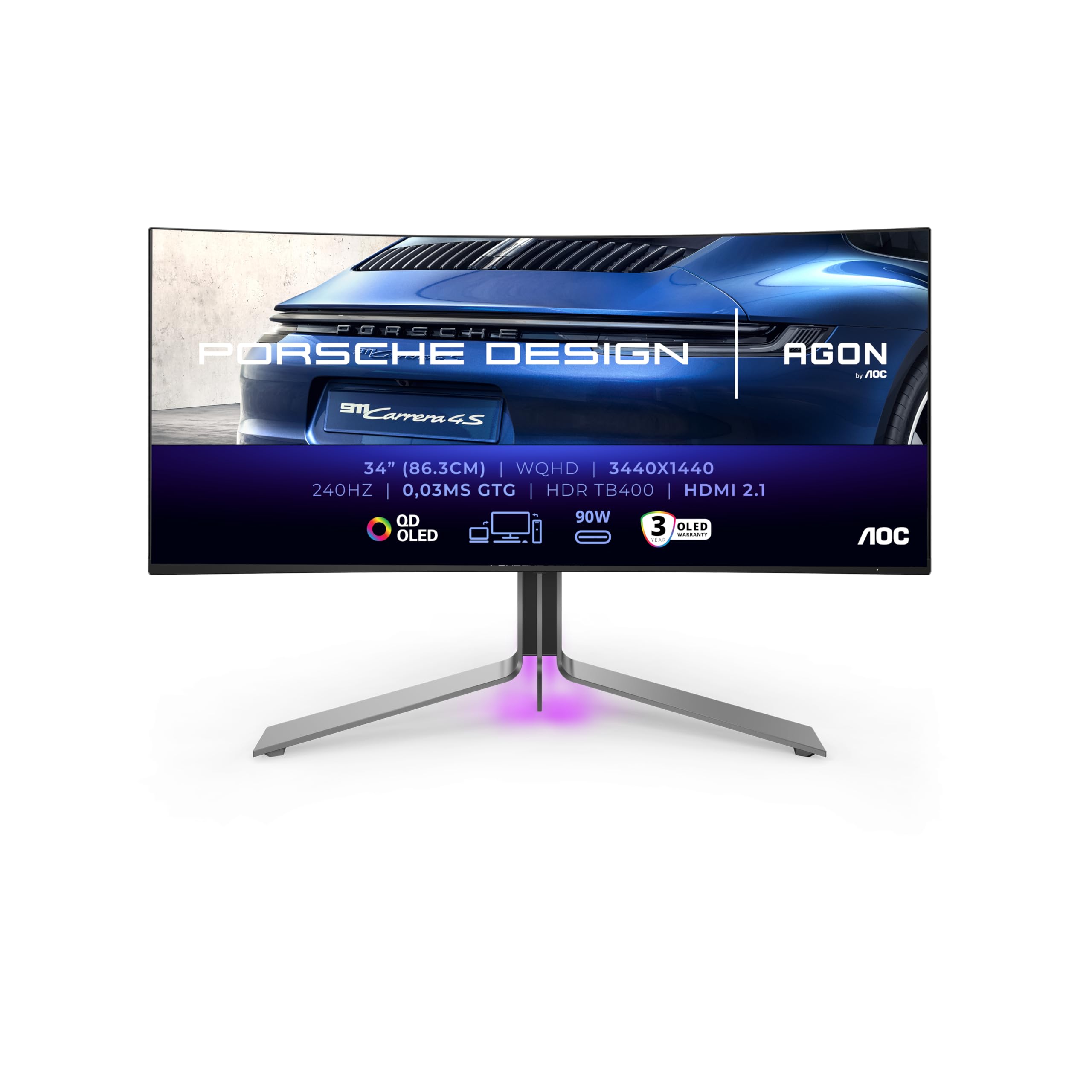 aoc-agon-pro-pd34-34-zoll-wqhd-oled-curved-gaming-monitor-240hz image 2