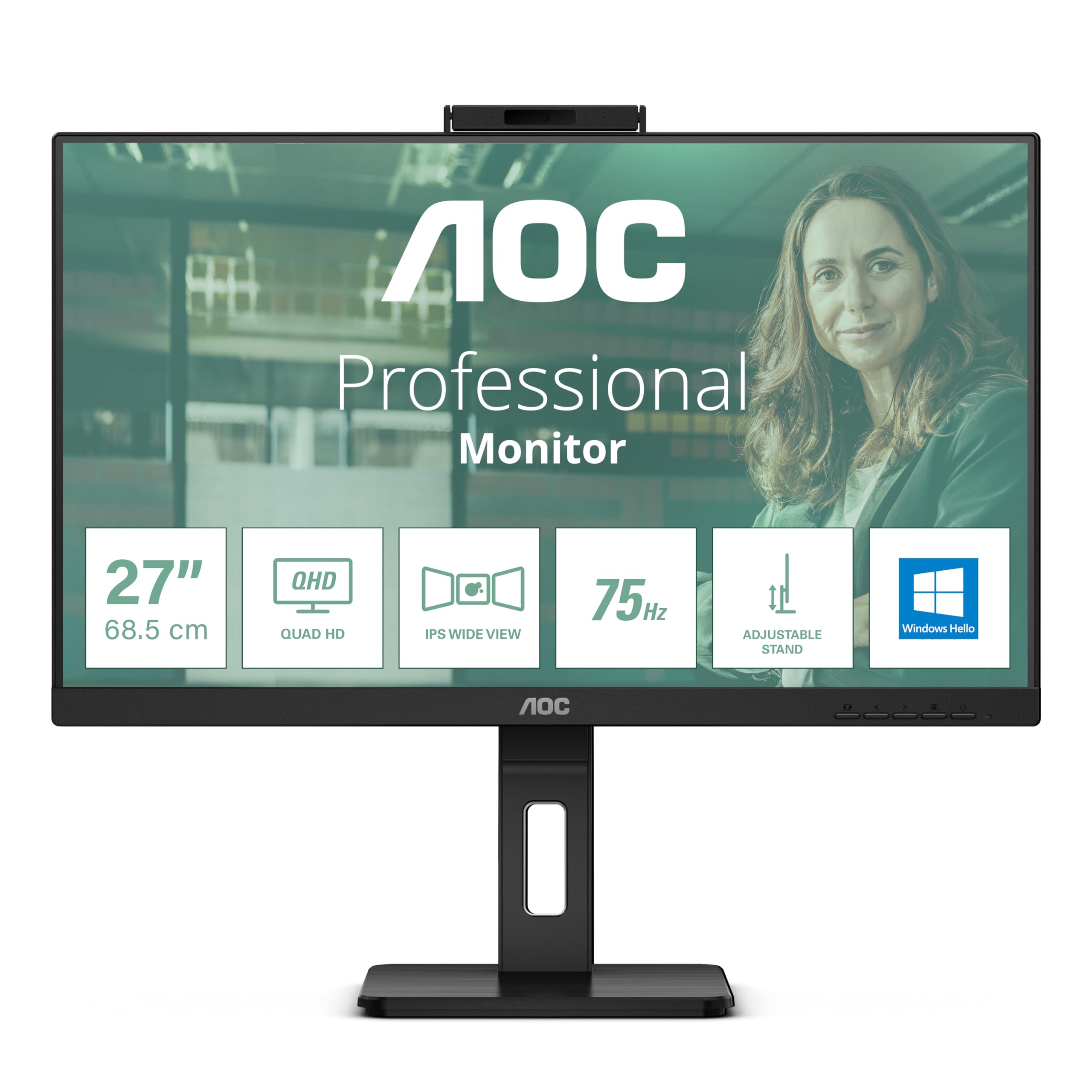 aoc-q27p3cw-27-zoll-qhd-monitor-mit-webcam-und-usb-c-docking image 2