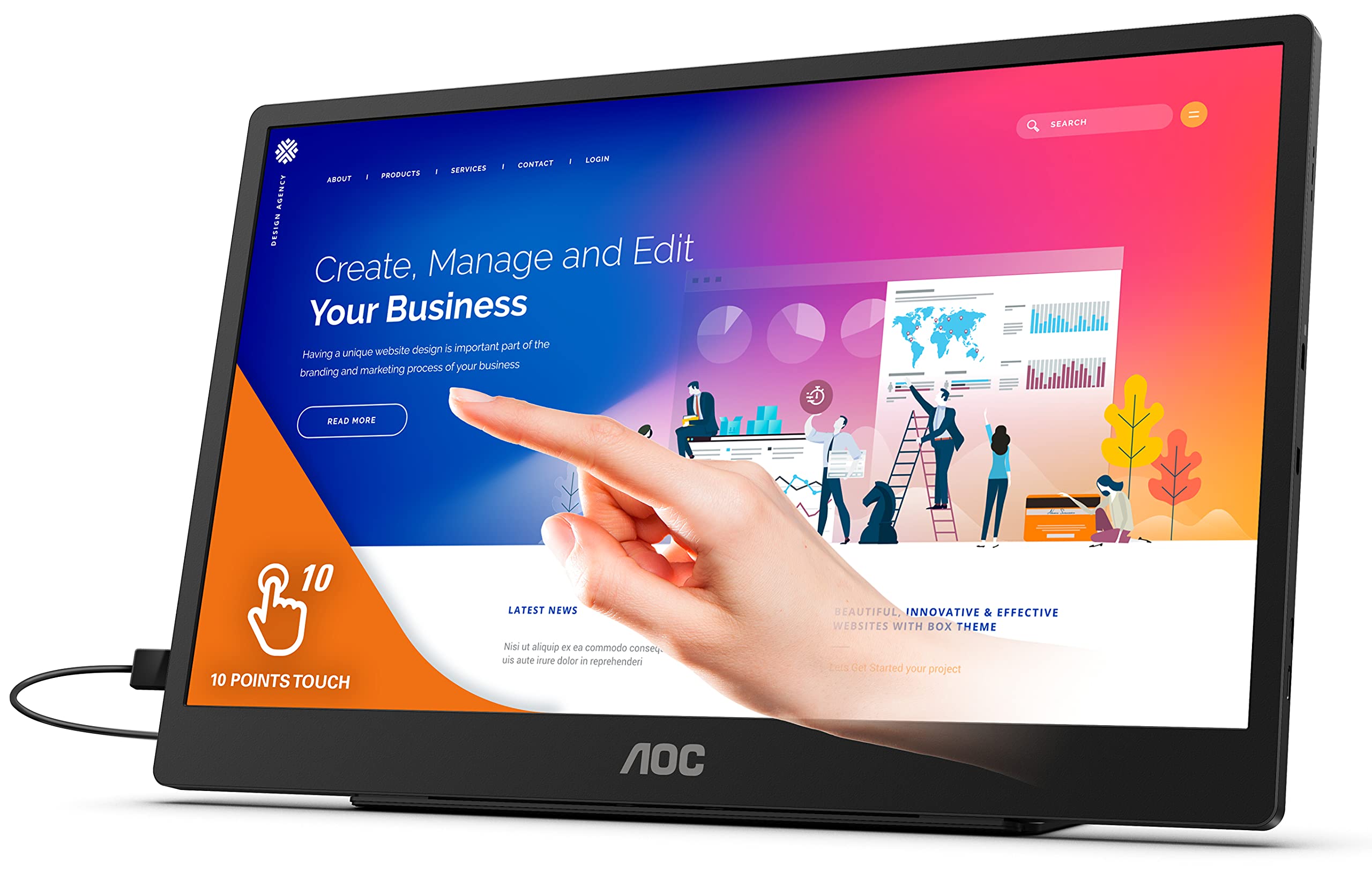 aoc-16t2-16-zoll-tragbarer-usb-c-touch-monitor-mit-akku image 8