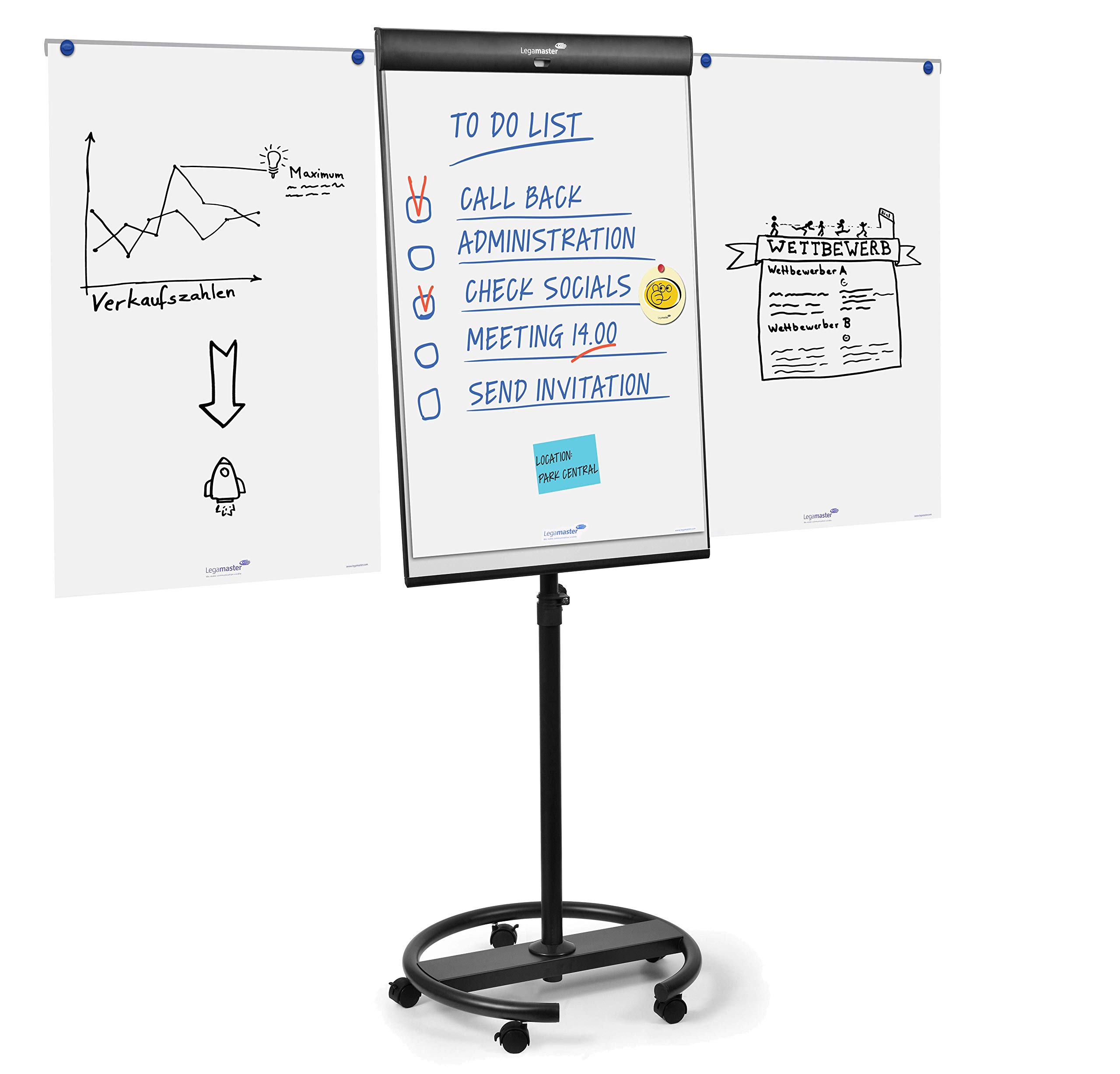 legamaster-7-153600-universal-flipchart-triangle-mit-rundfu-schwarz image 1