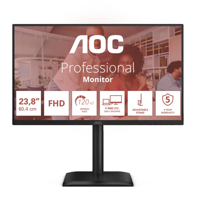 aoc-24e4cv-24-zoll-fhd-monitor-120-hz-mit-90w-usb-c-dock image 1
