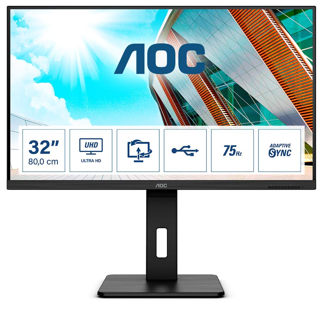 aoc-u32p2ca-32-zoll-uhd-usb-c-monitor-schwarz image 2
