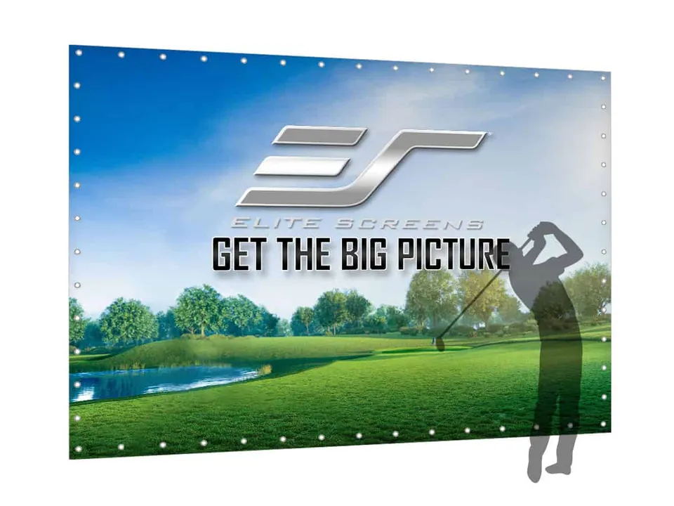 elite-screens-golfsim-diy-impactwhite-1145-prallschutz-leinwand image 1