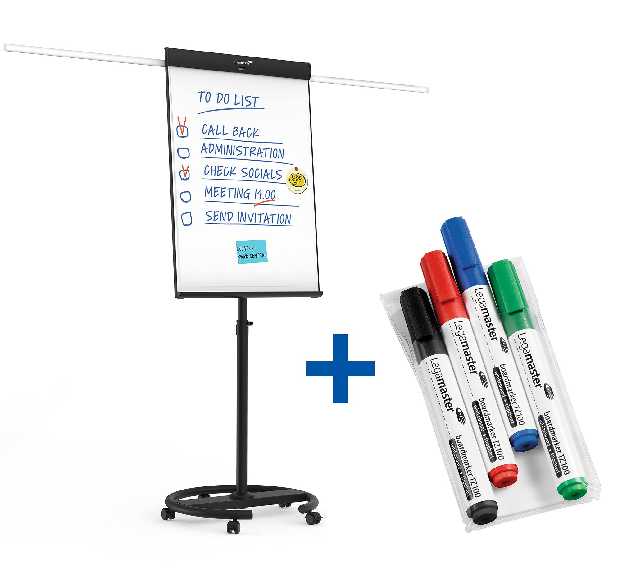 legamaster-bundle-mobiles-flipchart-schwarz-tz100-marker-4er-set image 1